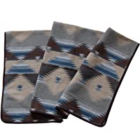Ruth&amp-Boaz Outdoor Wool Blend Blanket Ethnic Inka Pattern(M)（Grey-X-Large